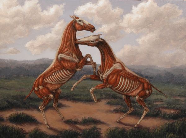 Battle, 2005, oil on panel, sold