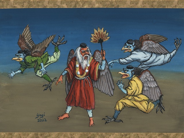 Hyakki Yagyo #2, gouache and ink on paper, 9x12, 2022 SOLD