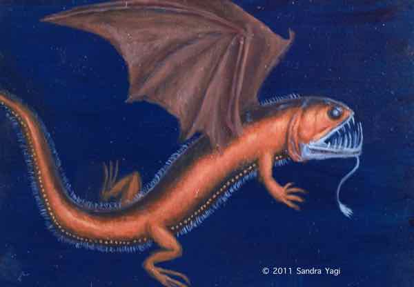 Batwing Viperfish, Oil on panel, 2011, 5 x 7 SOLD