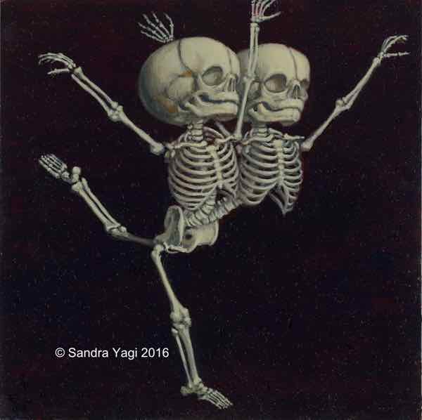 Floor Exercise Twins #2, oil on panel, 8x8, 2016