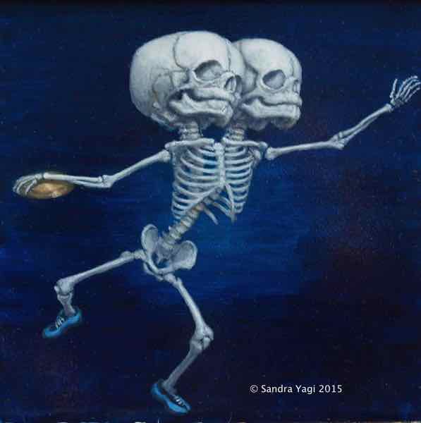 Discus Twins #1,  oil on panel 8x8 2016 SOLD