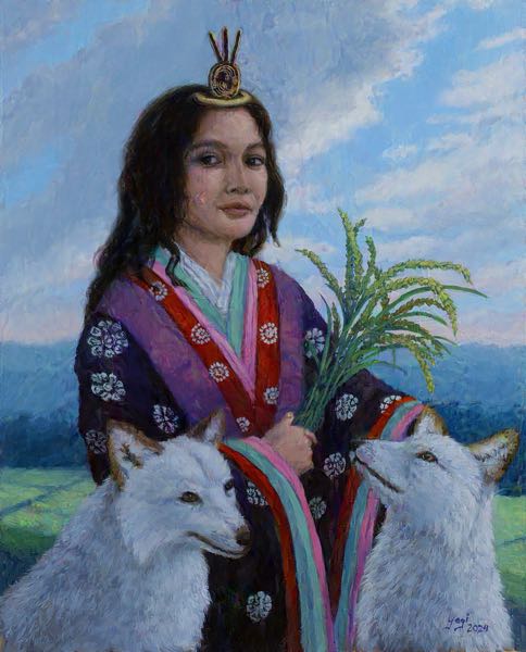 Inari Okami, oil on panel, 20x16, 2024