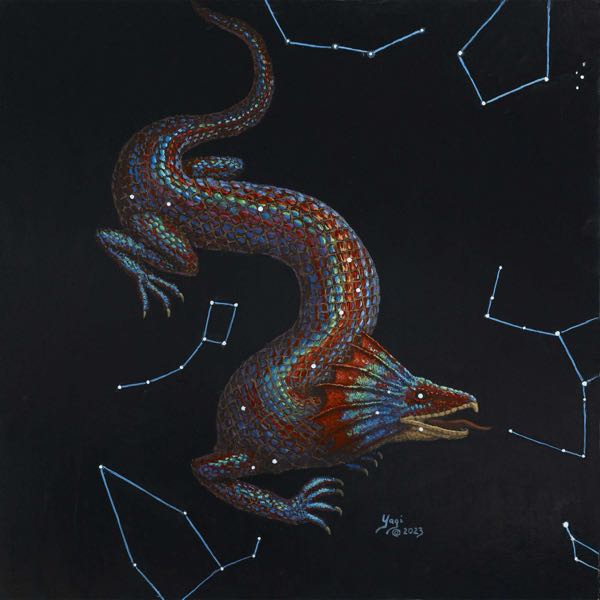 Draco the Dragon, oil on panel, 20x20, 2023