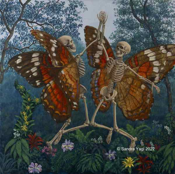 Playful Sprites, oil on panel, 16x16, 2022 SOLD