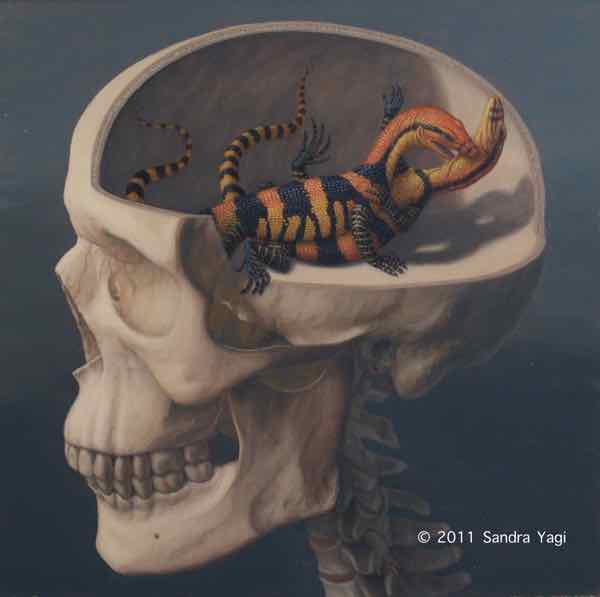 The Lizard Part of My Brain #2, oil on panel, 20 x 20, 2011 SOLD