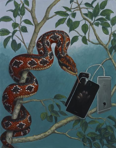 Temptation in Eden, oil on panel, 14x11, 2019