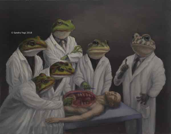 The Anatomy Lesson, oil on panel, 11x14, 2018, SOLD